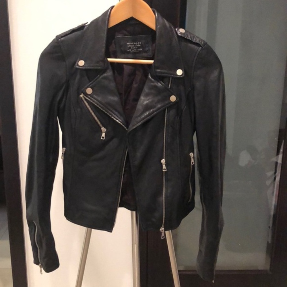Gorgeous Almost-New Zara Leather Jacket Moto Biker